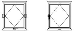 Вертикальні або горизонтальні (середньопідвісні) поворотні вікна
