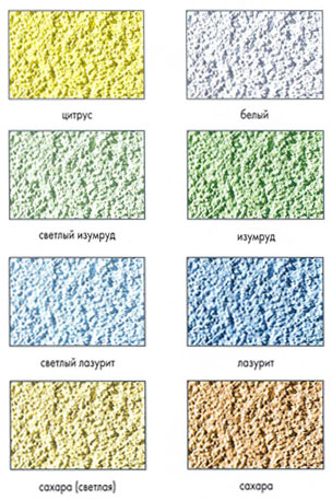 Власне кольорові суміші для зовнішньої і   внутрішнього оздоблення стін   бувають декількох видів: